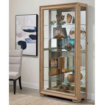 Chapel Hill 6-Shelf Curio Cabinet in Light Brown, , large