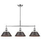 Golden Lighting Orwell 3-Light Linear Pendant with Rubbed Bronze Shade in Pewter, , large