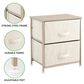 mDesign 2-Drawer Fabric Nightstand in Cream, , large