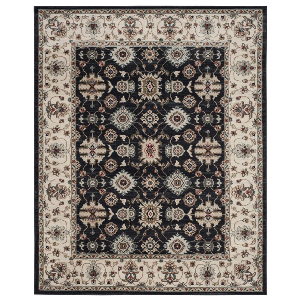 Safavieh Lyndhurst 9" x 12" Navy and Creme Area Rug, , large