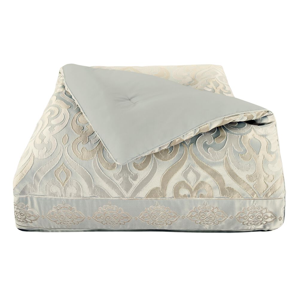 Royal Court Calmfield  3-Piece King/California King Comforter Set in Aqua, Cream and Gold, , large