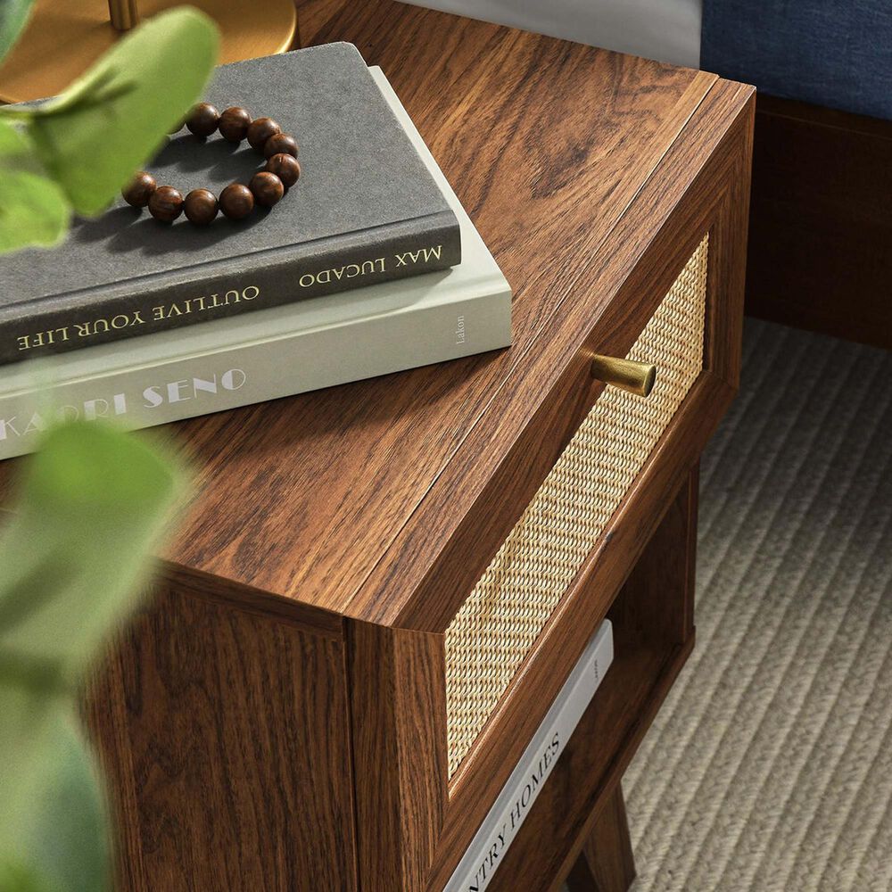 Modway Soma 1 Drawer and 1 Shelf Nightstand in Walnut, , large