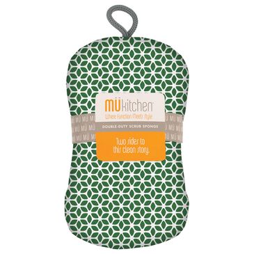 Mukitchen 6" Blocks Scrub Sponge in Green, , large