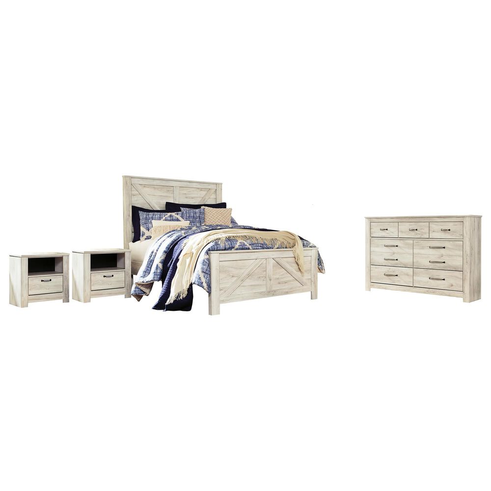 Ashley Bellaby 4-Piece Queen Panel Bedroom Set in Whitewash, , large