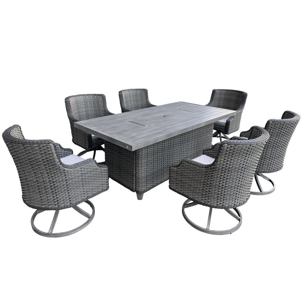 World Source 7-Piece Dining Set in Gray, , large