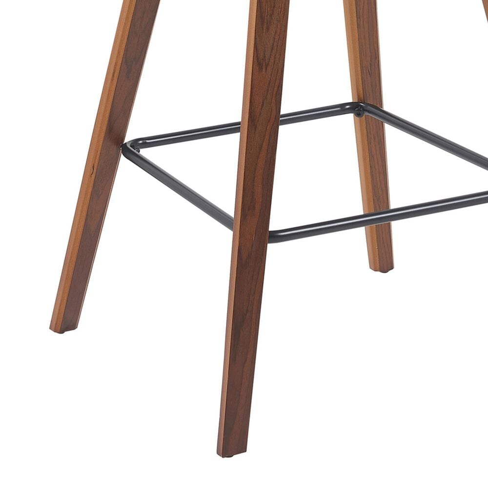 Armen Living Fox Counter Height Stool with Speckled Brown Upholstery in Walnut, , large