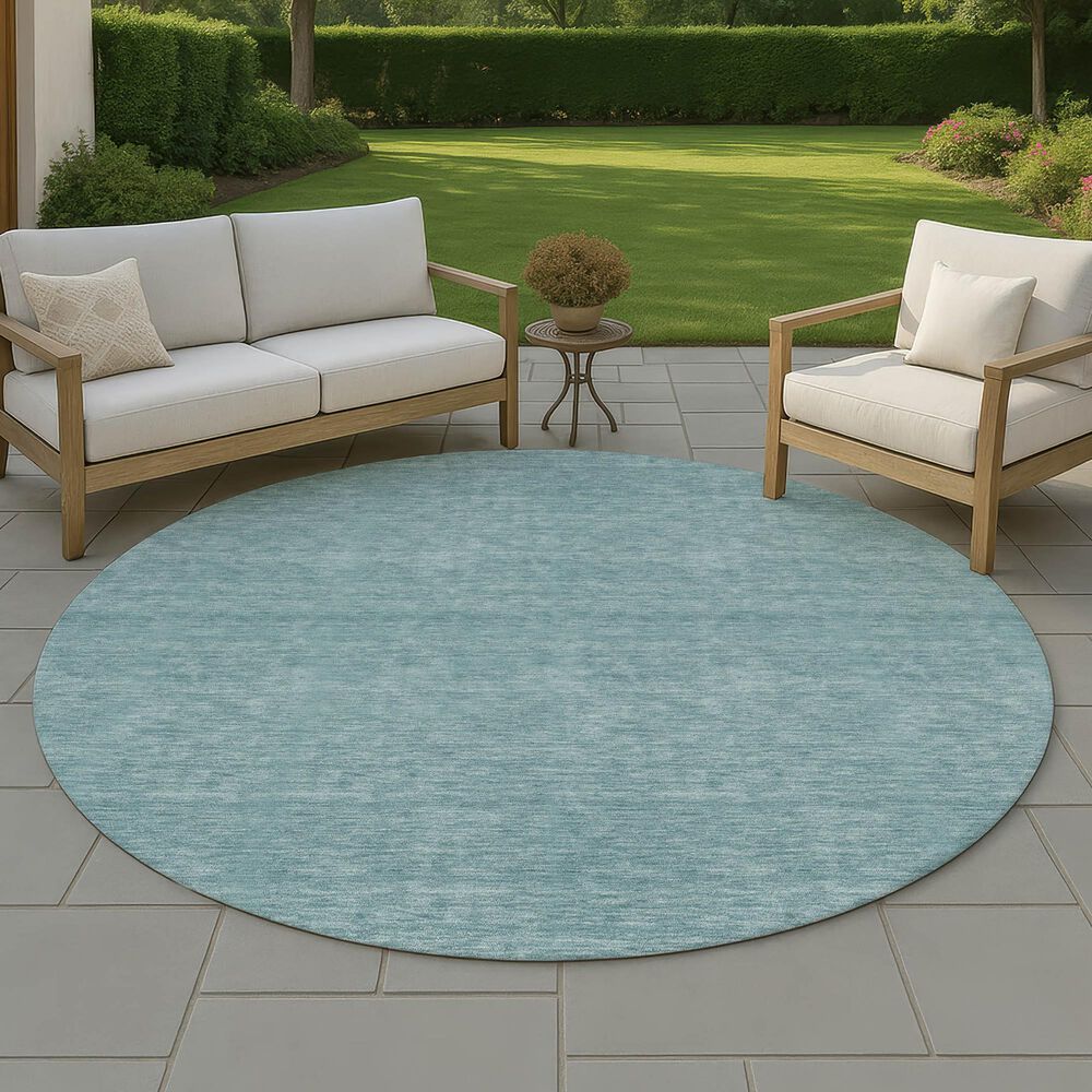 Dalyn Rug Company Soft Essentials Solid Teal 8' Round Area Rug, , large
