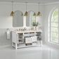 James Martin Vanities Breckenridge 60" Double Bathroom Vanity in Bright White with 3 cm Eternal Marfil Quartz Top and Rectangular Sinks, , large