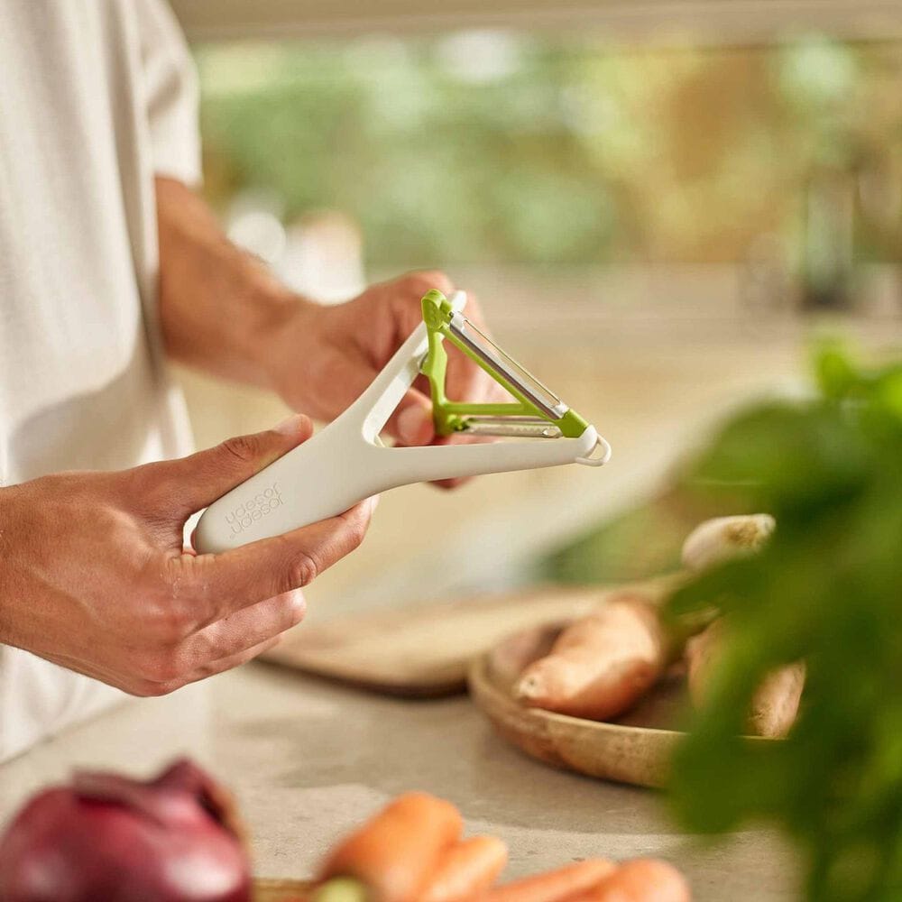 Joseph Joseph Switch 2-in-1 Peeler in Stone and Green, , large