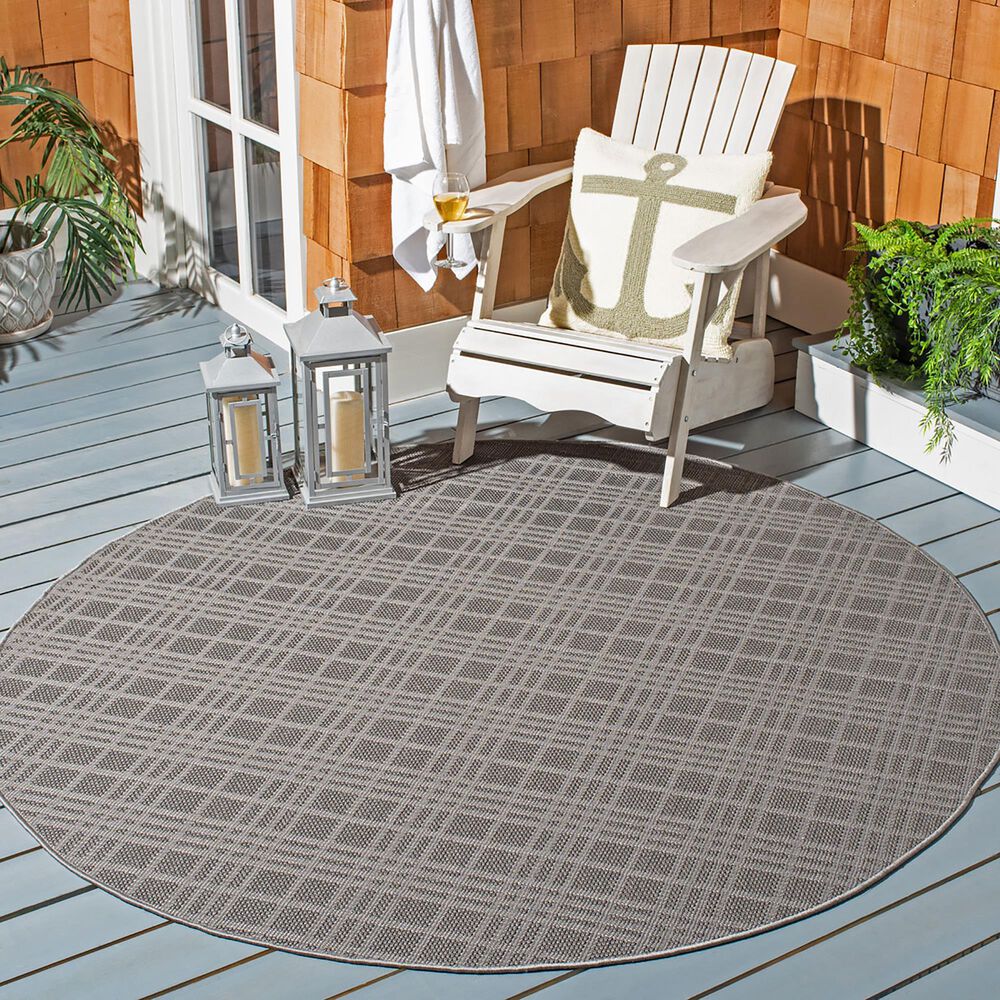 Safavieh Bermuda 5&#39; Round Grey Indoor/Outdoor Area Performance Rug, , large