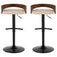 LumiSource Grotto Swivel Barstool with Cream Faux Leather Upholstery in Black and Walnut (Set of 2), , large