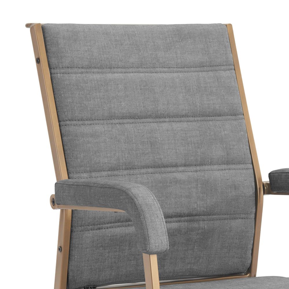 Zuo Modern Auction Office Chair with Gray Faux Leather in Bronze, , large