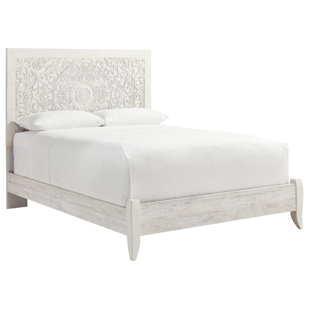 Ashley Paxberry Queen Panel Bed in Whitewash, , large