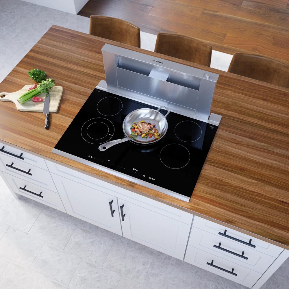 Bosch Benchmark Series 30&quot; Built-In Electric Cooktop with Frame in Black and Stainless Steel, , large