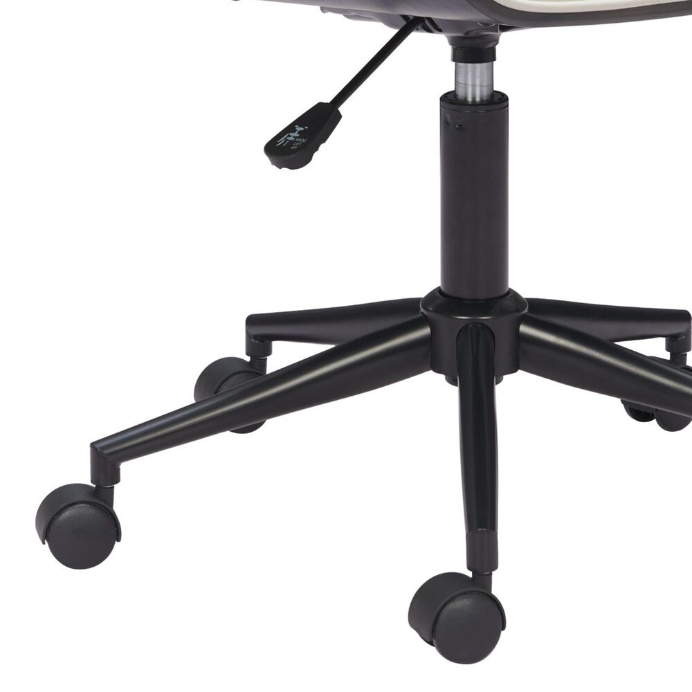 Zuo Modern Maker Office Chair with White Faux Leather in Black, , large