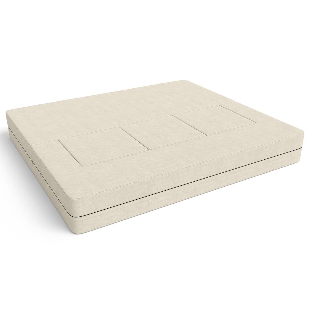 Jaxx Zipline 3-Piece Stationary Convertible Sleeper Sofa in Ivory Velvet, , large