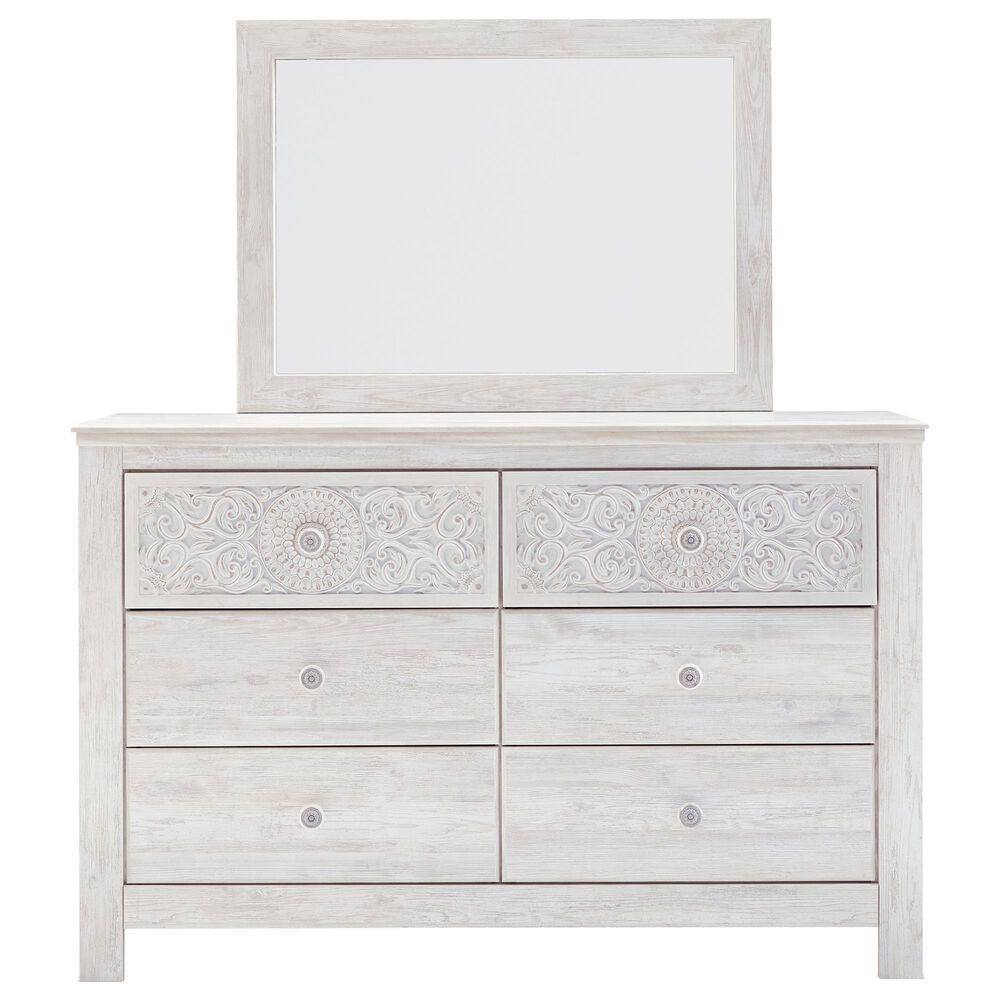 Ashley Paxberry Dresser and Mirror in Whitewash, , large