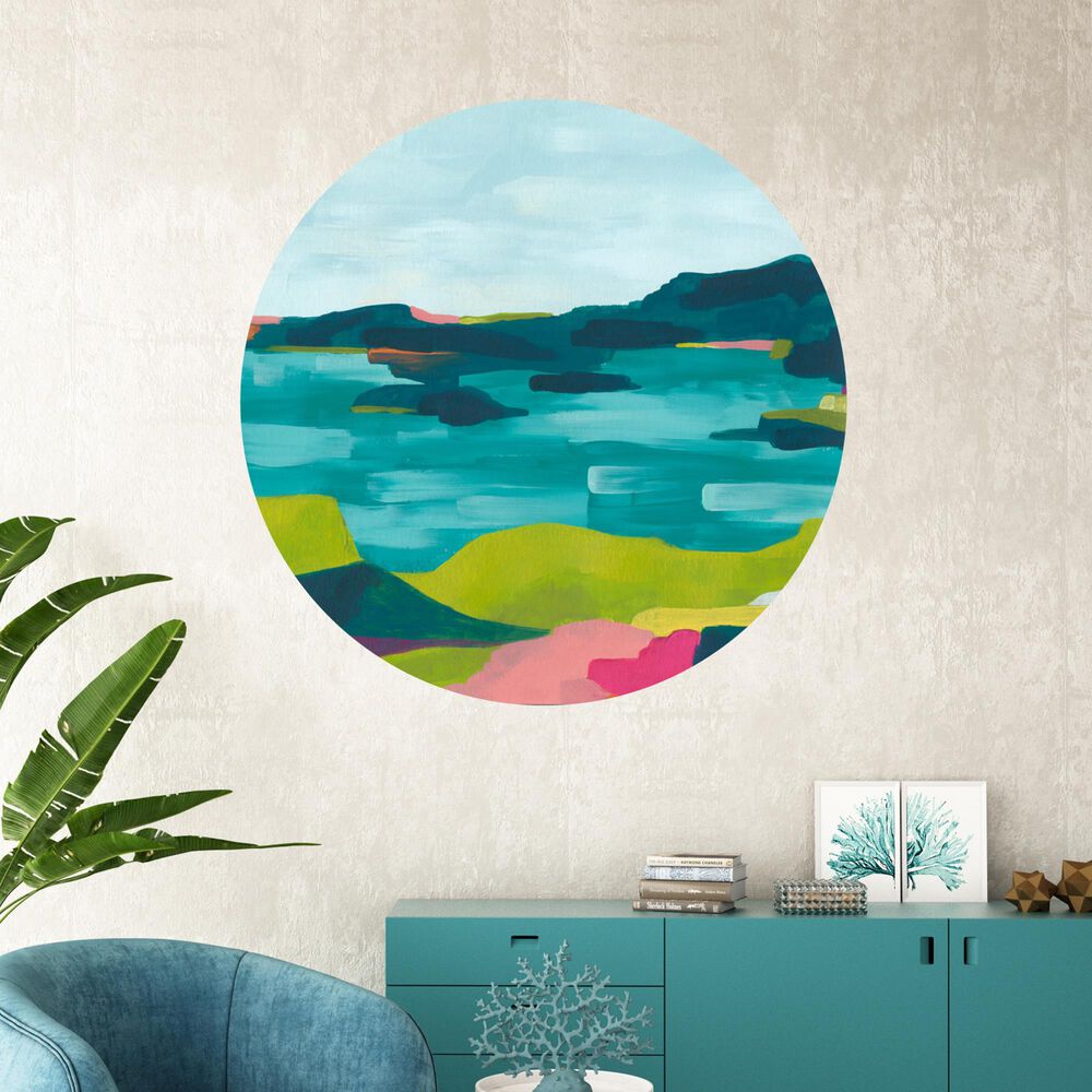 Courtside Market Colorful landscape 30" x 30" Art Decal, , large
