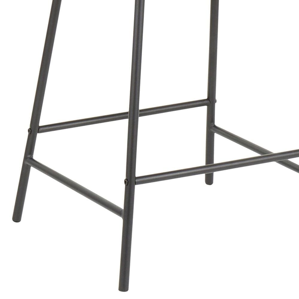 LumiSource Daniella 24" Counter Stool with Grey Upholstery in Black (Set of 2), , large