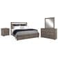 Riva Ridge Modern Loft 4-Piece King Storage Bedroom Set in Greystone, , large
