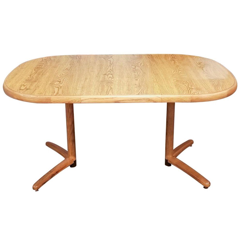 Chromcraft Laminate Double "V" Pedestal Dining Table in Chestnut - Table Only, , large