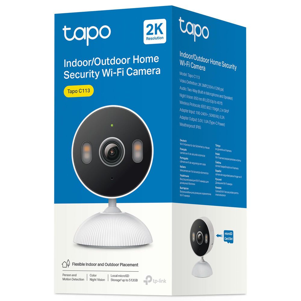 TP-Link Indoor/Outdoor Home Security Camera in White, , large