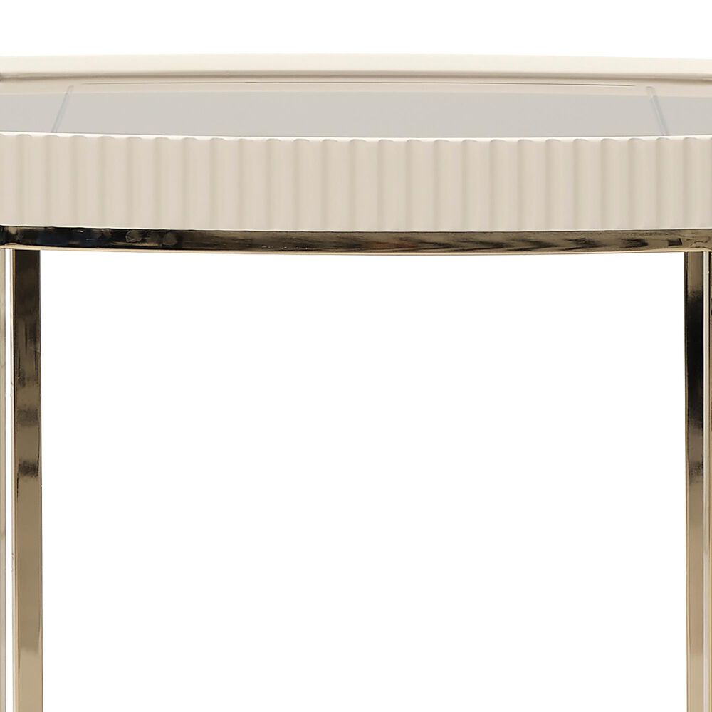 Vista Haus Lisbon End Table in Silken Matte Cream, , large
