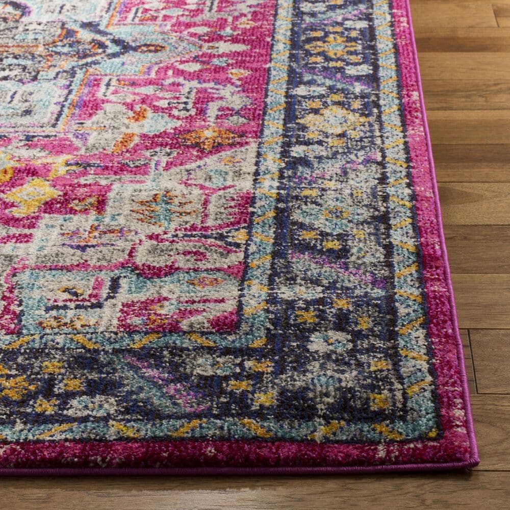 Safavieh Monaco MNC253J-28 2&#39;2&quot; x 8&#39; Fuchsia/Grey Runner, , large