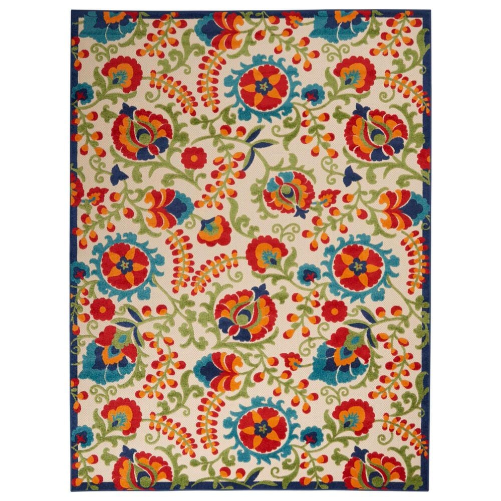 Nourison Aloha ALH17 9"6" x 13" Multicolor Indoor/Outdoor Area Rug, , large