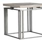 Bernhardt Riverton Side Table in Honed Bianco Travertine and Silver, , large
