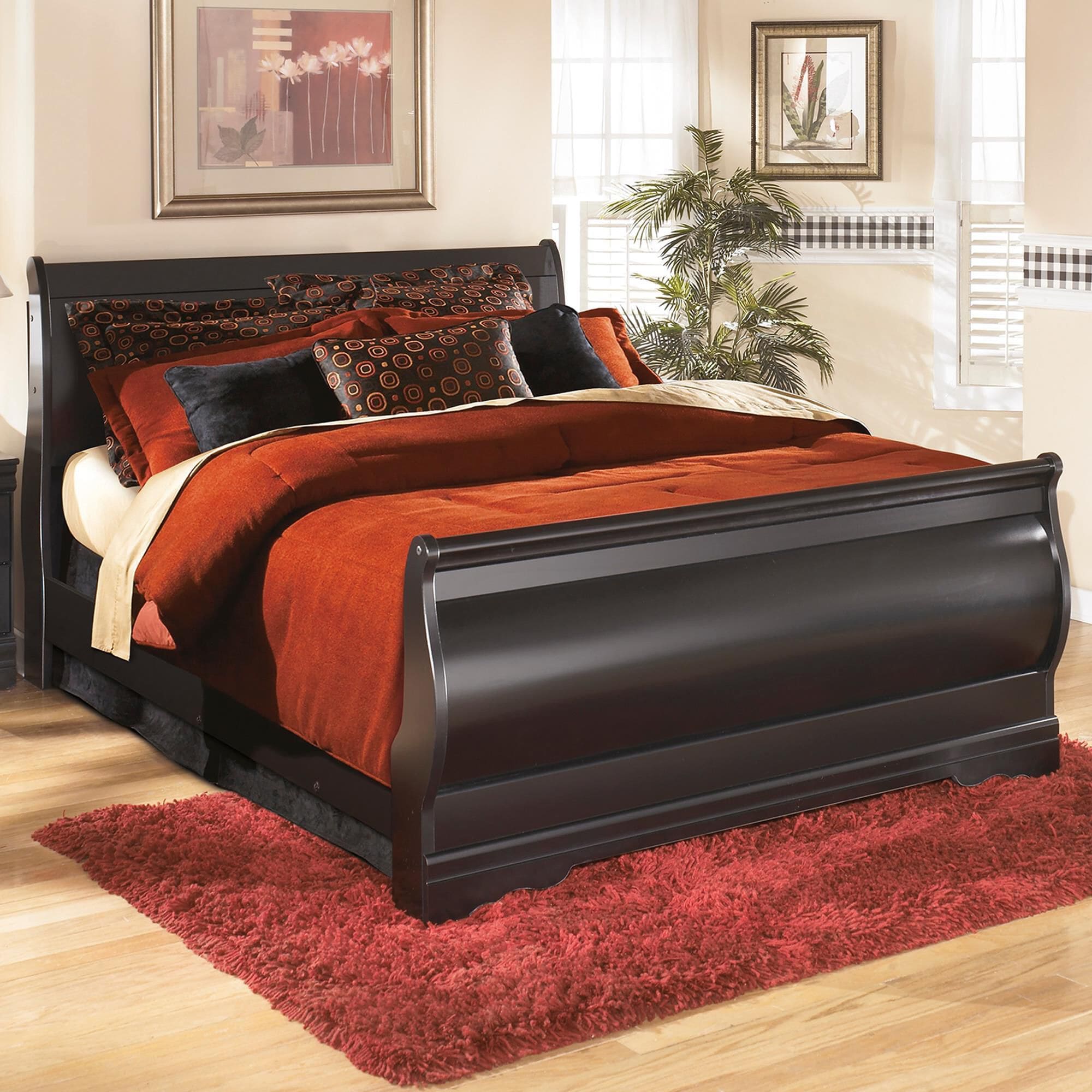 Dark wood sleigh cot 2025