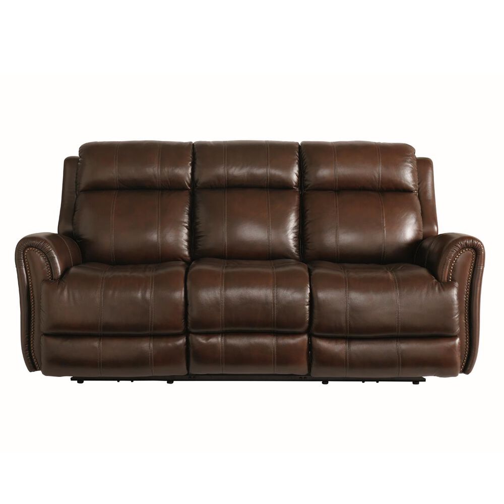 Bassett Marquee Power Reclining Sofa with Power Headrest in Chocolate, , large