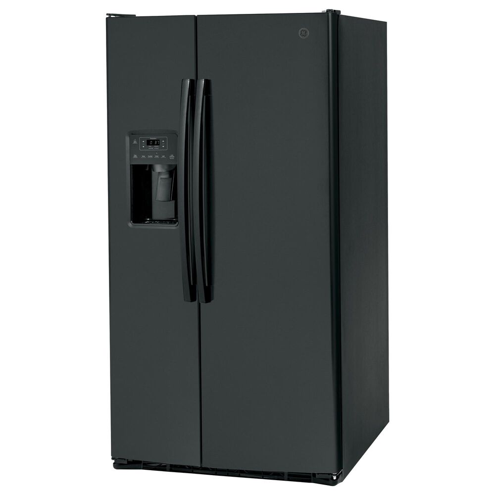 GE Appliances 25.3 Cu. Ft. Side by Side Refrigerator with External Dispenser in Black, , large