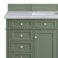 James Martin Vanities Brittany 48" Single Bathroom Vanity in Smokey Celadon with 3 cm Carrara White Marble Top and Rectangular Sink, , large