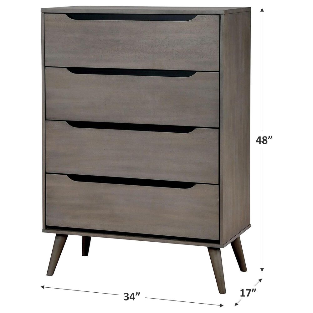 Furniture of America Lennart 4-Drawer Chest in Gray, , large