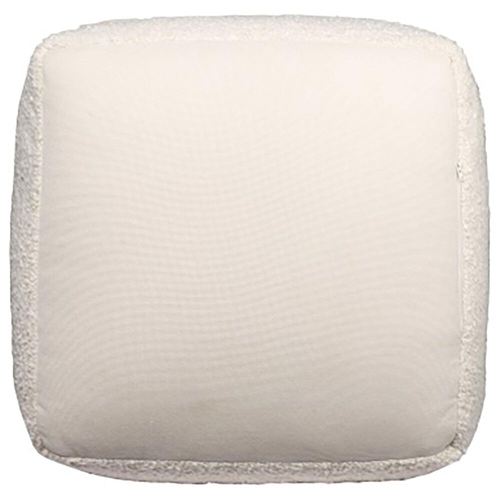 L.R. Home Boucle Ottoman in Ivory, , large