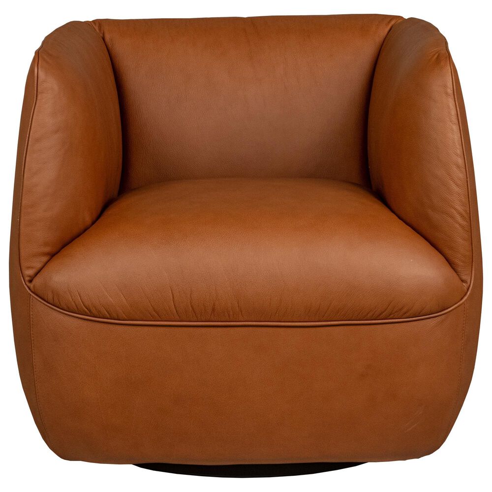 Natuzzi Editions Wally Swivel Chair in Pasadena Brandy, , large