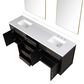Lexora Home Abbey 80" Double Bathroom Vanity in White Oak with 2 cm White Quartz Top, Rectangular Sinks and 30" Mirrors, , large