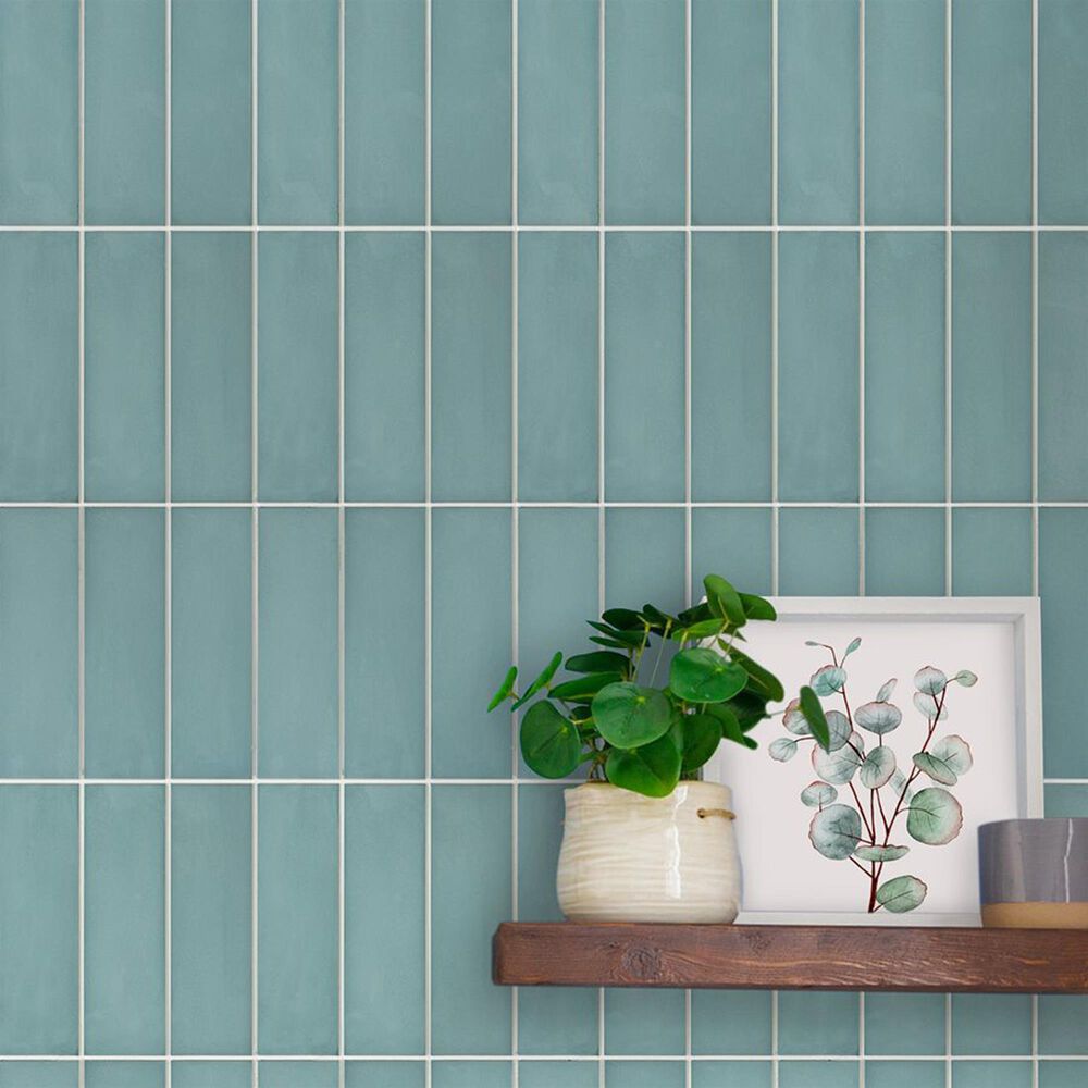 Soho Studio ColorHues Teal 2" x 8" Cement Tile, , large