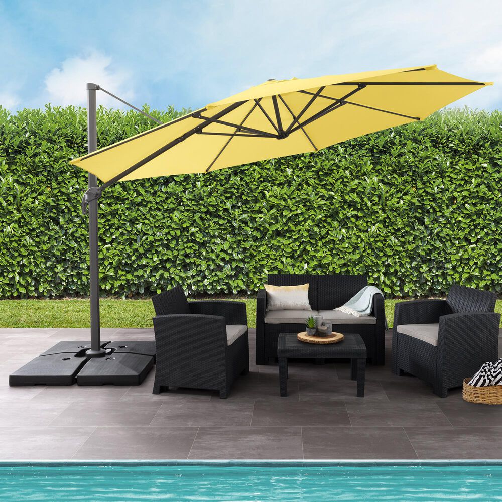 CorLiving 11.5' UV Resistant Deluxe Patio Umbrella in Yellow, , large
