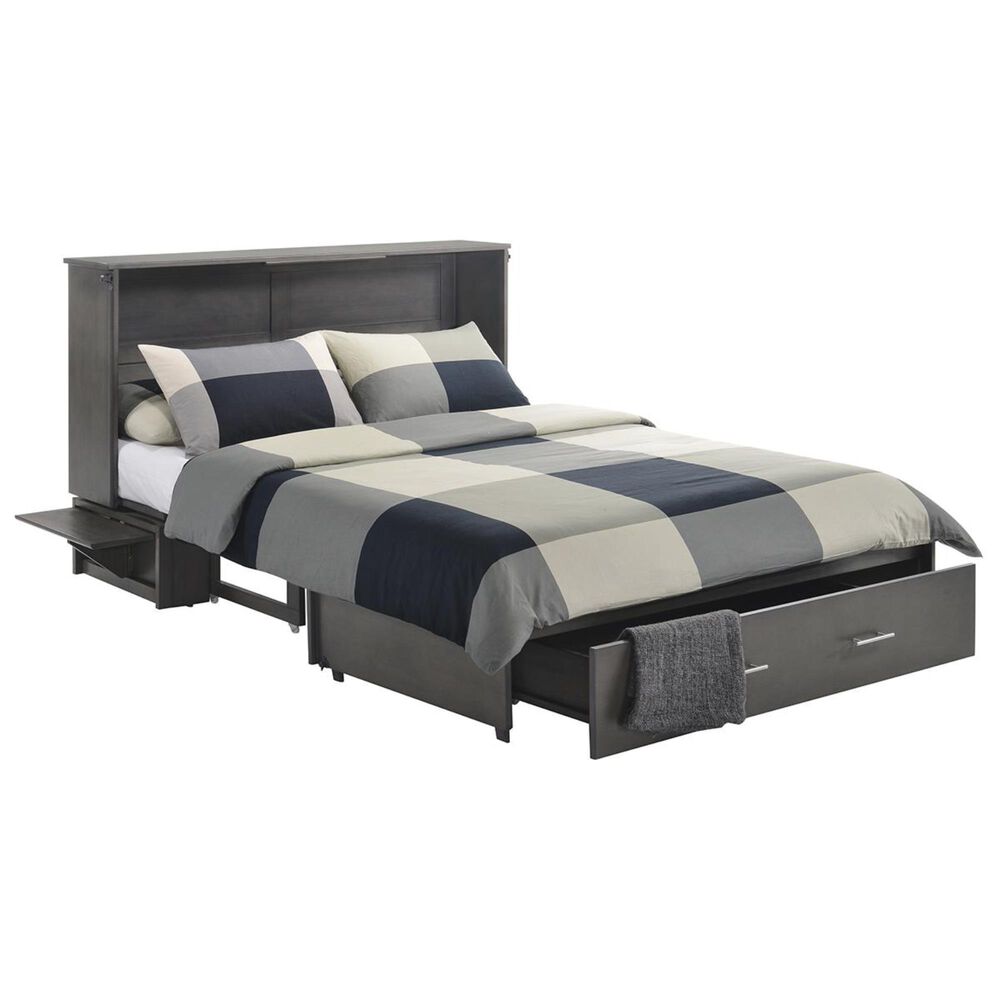 New Day Furniture Sagebrush Murphy Cabinet Bed with Mattress in Stonewash Gray, , large