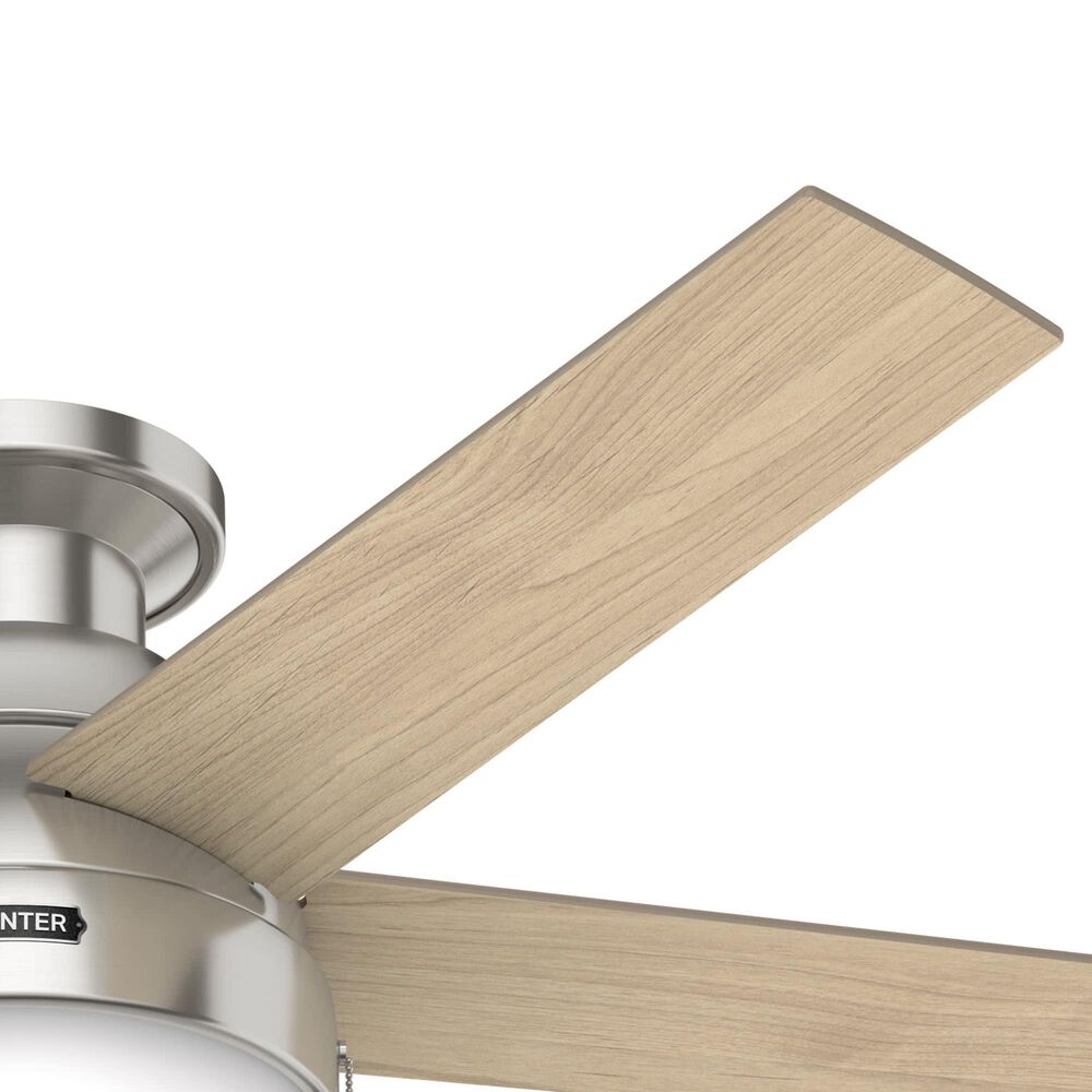 Hunter Anslee Low Profile 46&quot; Ceiling Fan with LED Lights in Brushed Nickel, , large