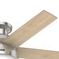 Hunter Anslee Low Profile 46" Ceiling Fan with LED Lights in Brushed Nickel, , large