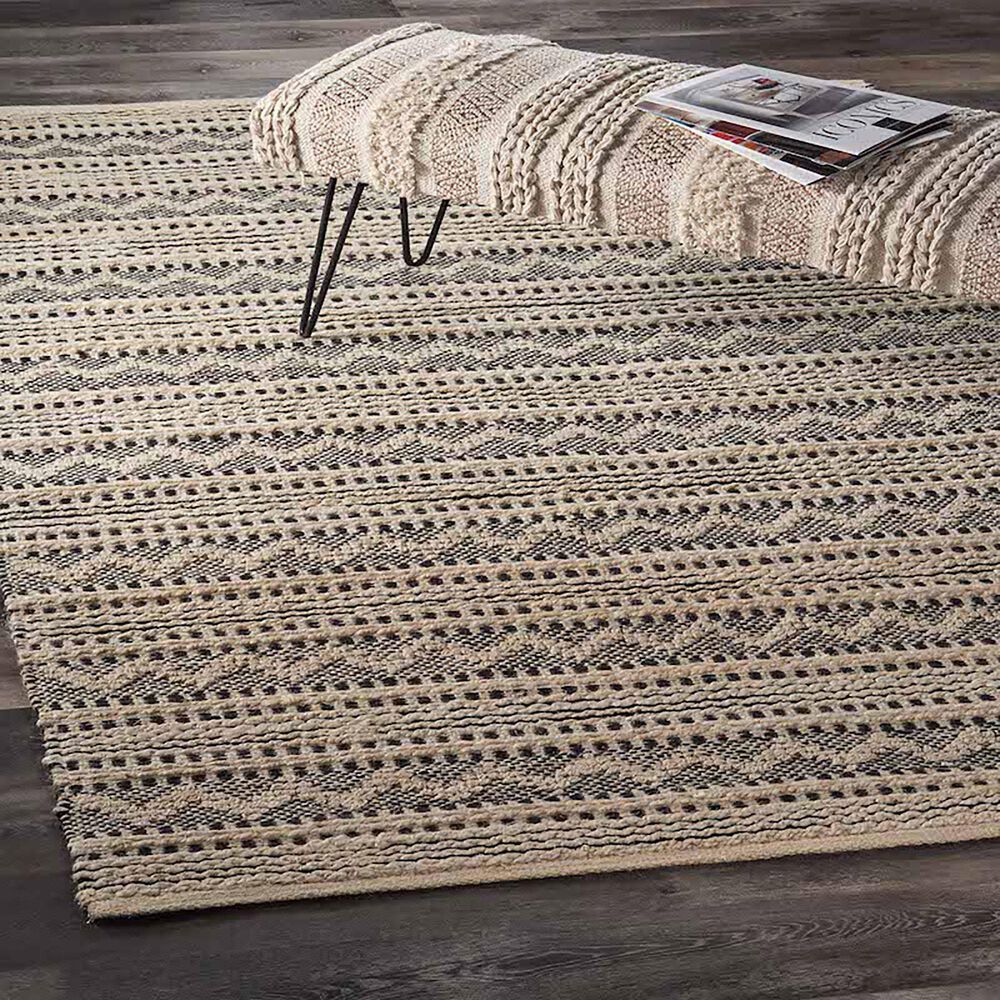 L&amp;R Resources Bleached Naturals 7&#39;9&quot; x 9&#39;9&quot; Jet Black Area Rug, , large