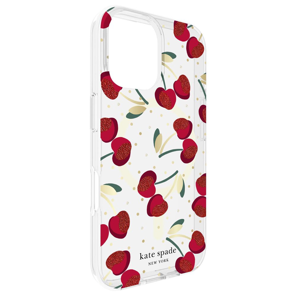 Kate Spade Protective MagSafe Case for iPhone 16 in Cherry Dot, , large