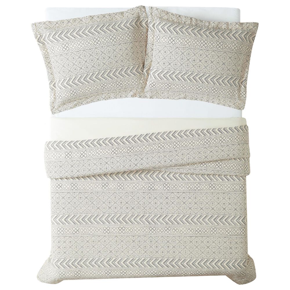 Pem America Chase 3-Piece Full/Queen Comforter Set in Cream and Black, , large