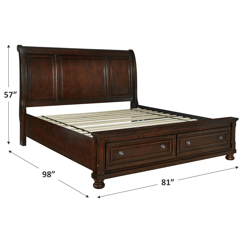 Millenium Porter California King Sleigh Storage Bed in Burnished Brown, , large