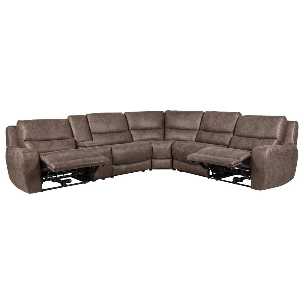 Oxford Furniture Cheers 6-Piece Power Reclining Sectional in Texas Slate, , large