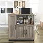 DHP Delany Microwave Stand in Gray Oak and Black, , large