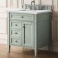 James Martin Vanities Brittany 30" Single Bathroom Vanity in Sage Green with 3 cm Ethereal Noctis Quartz Top and Rectangular Sink, , large